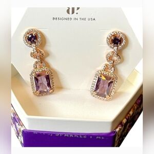 NIB "She's Positively Glamorous" Amethyst-colored Cubic Zirconia In Rose Gold